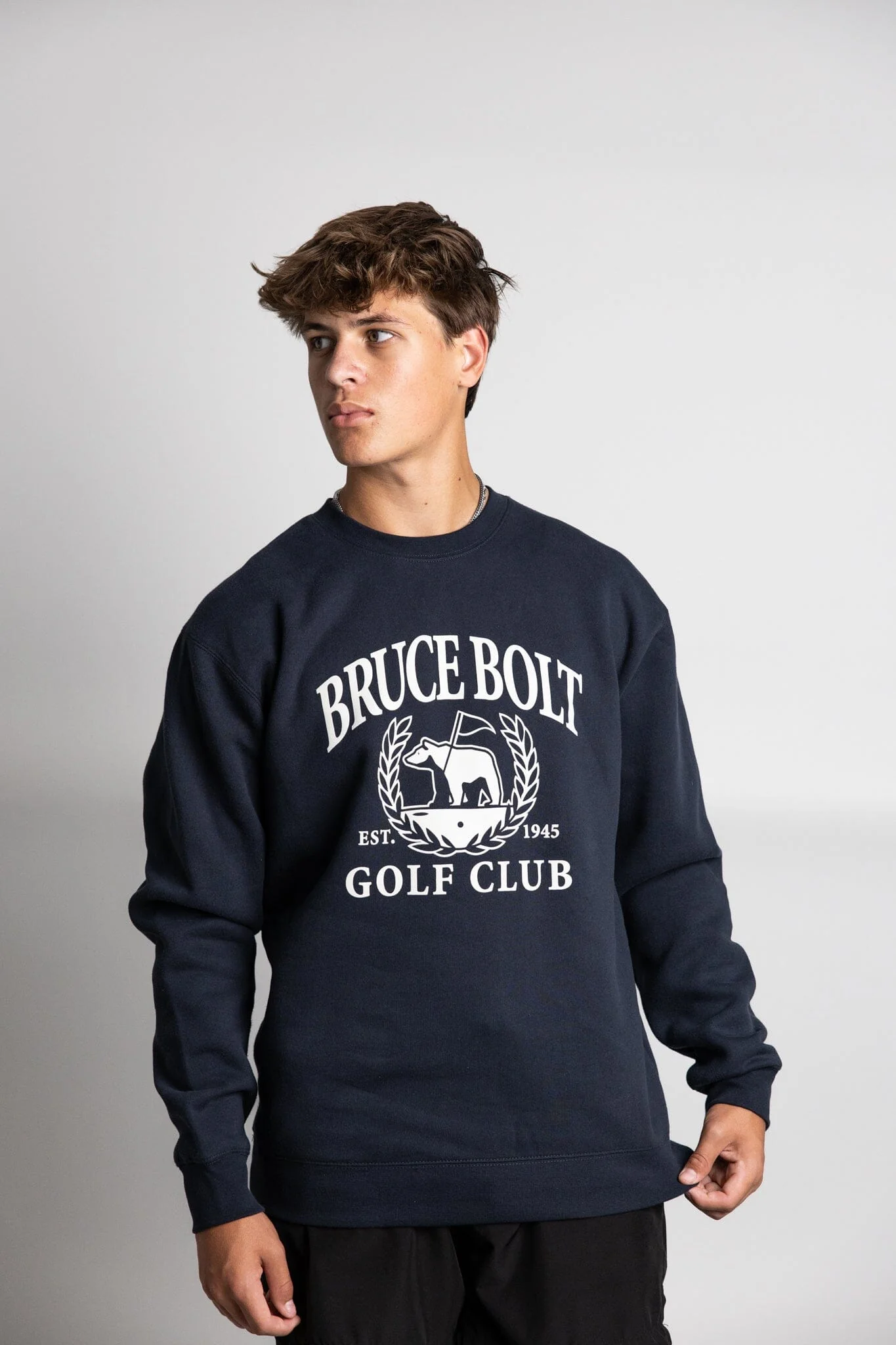 "BRUCE BOLT Golf Club" Crewneck - Navy - Image 3